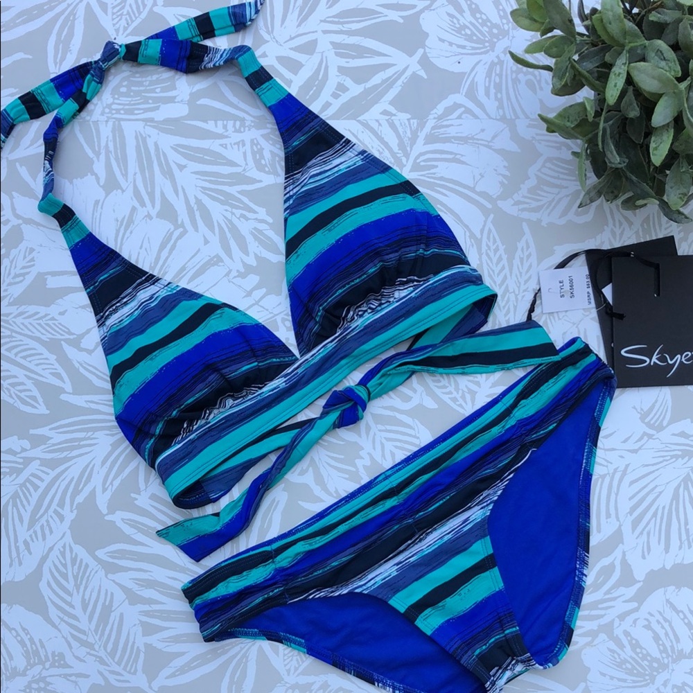 Skye Swimwear | Bikini Set With Fixed Triangle Top Full Coverage Bottoms